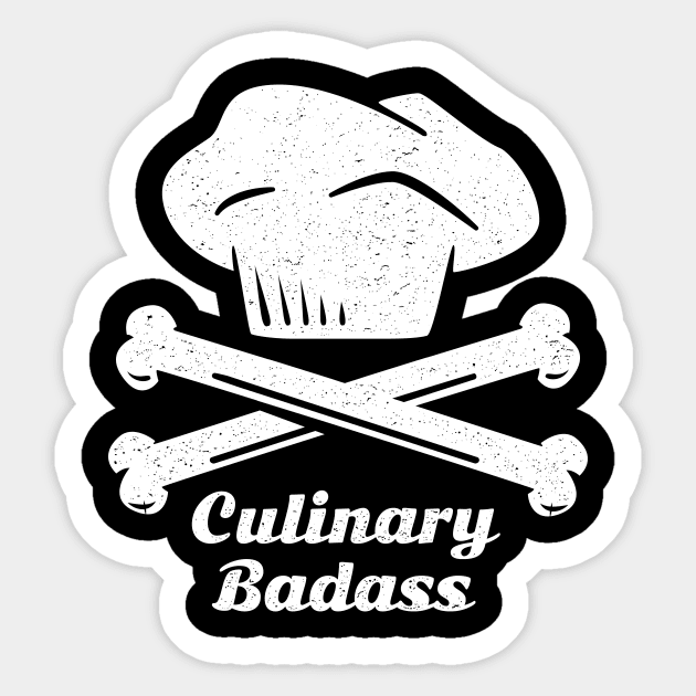 Chef Culinary Badass Hat Crossbones Sticker by propellerhead